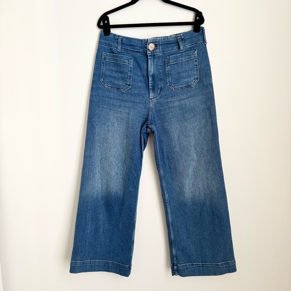 Anthropologie Classic Blue Cropped Jeans - Picture 2 of 7